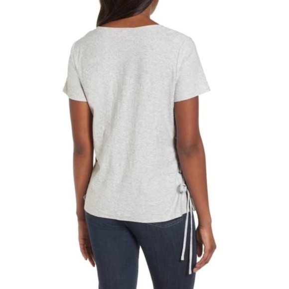 Vince Camuto Side Lace-Up Cotton Slub Top - Picture 2 of 3